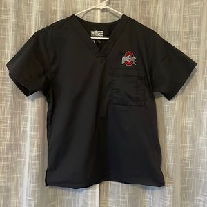 Grey Ohio State Scrub Top